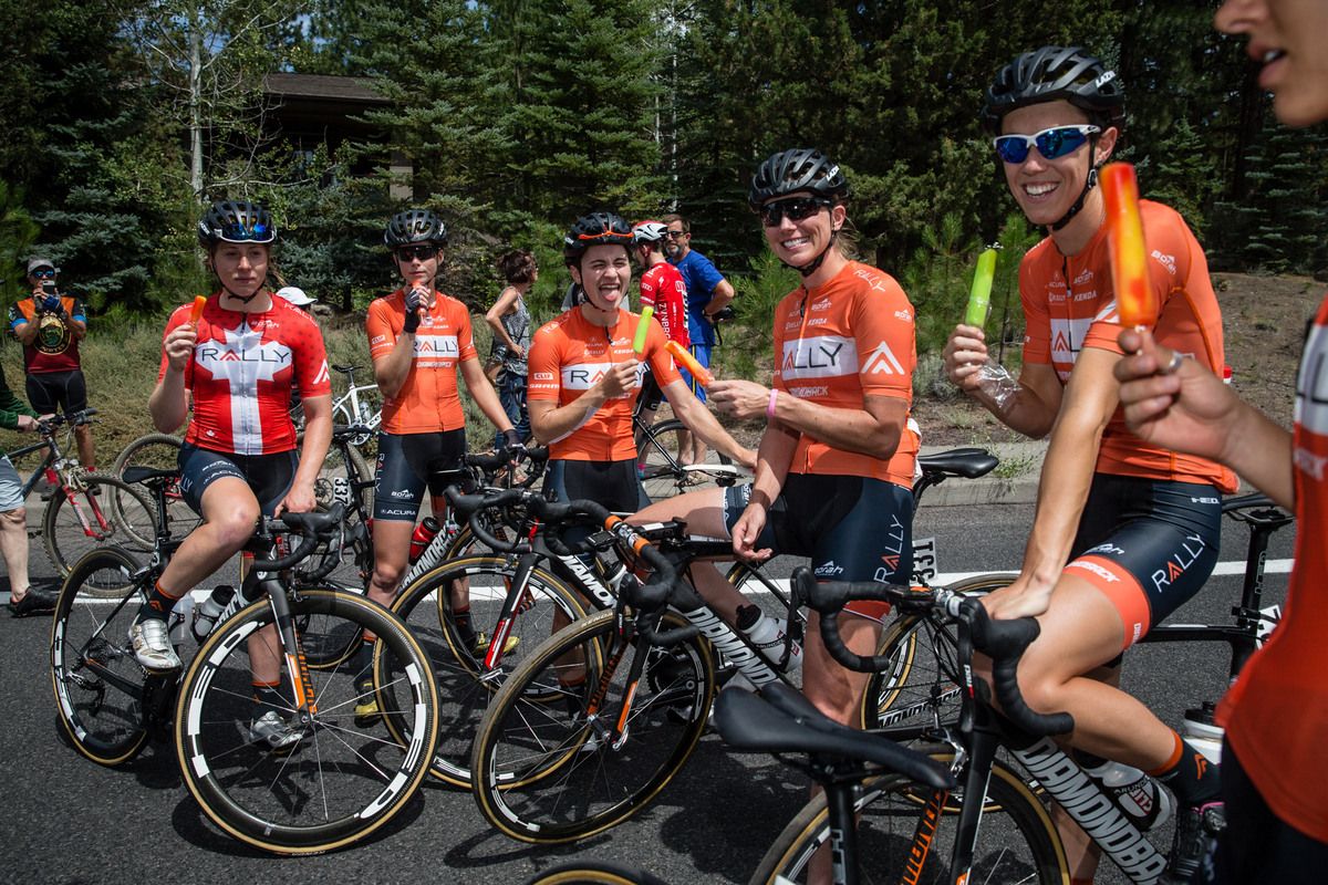 The Rally women finished off a hot day of racing with celebratory popsicles