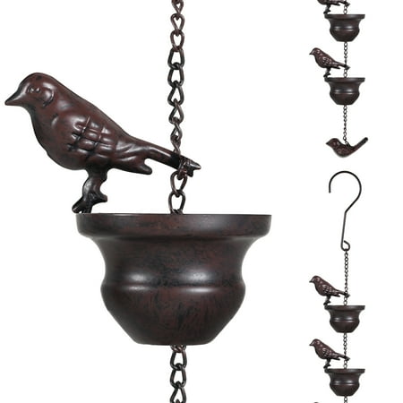 Lzvxtym Bird Rain Chains 7.87ft Iron Rain Catcher Chain for Gutters Outdoor Decorative Hanging Chain With Relaxing Wat