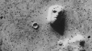 The infamous Face on Mars, an illusion created by shadows that caused quite a stir in the 1970s and 1980s.
