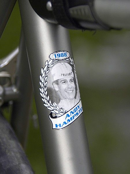 According to Hampsten, this image is taken from the actual podium shot at the Giro d'Italia in 1988.