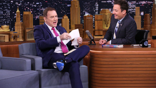 THE TONIGHT SHOW STARRING JIMMY FALLON -- Episode 0534 -- Pictured: (l-r) Comedian Norm Macdonald during an interview with host Jimmy Fallon on September 15, 2016 -- (Photo by: Andrew Lipovsky/NBCU Photo Bank/NBCUniversal via Getty Images via Getty Images)