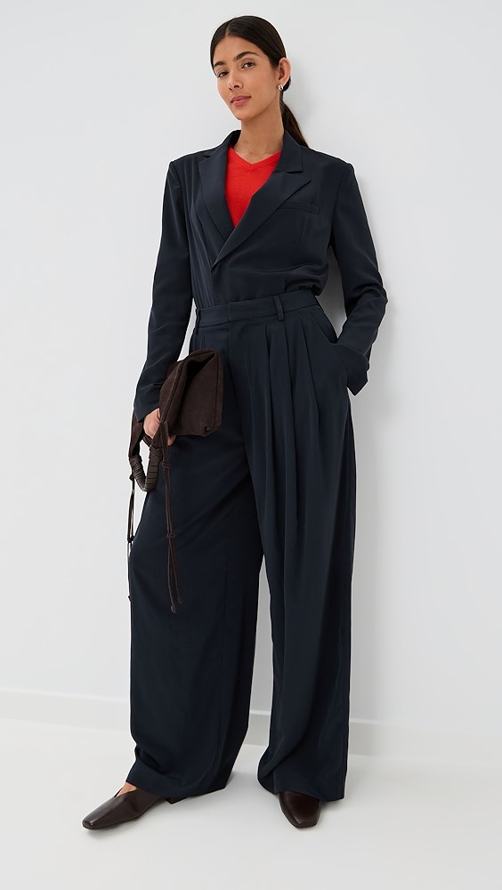 Tibi Relaxed Suiting Triple Pleat Pants