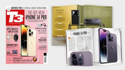The cover of T3 339 featuring the coverline 'The hot new iPhone 14 Pro'.