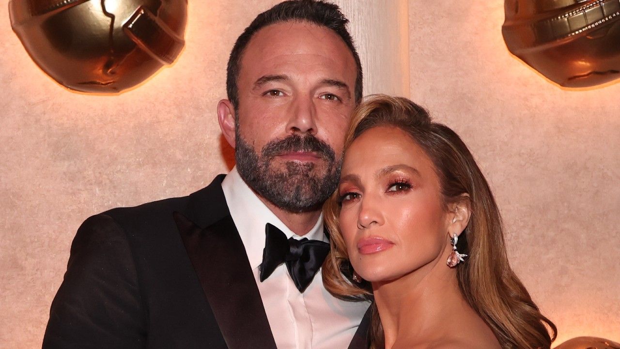 Jennifer Lopez and Ben Affleck at the 2024 Golden Globes