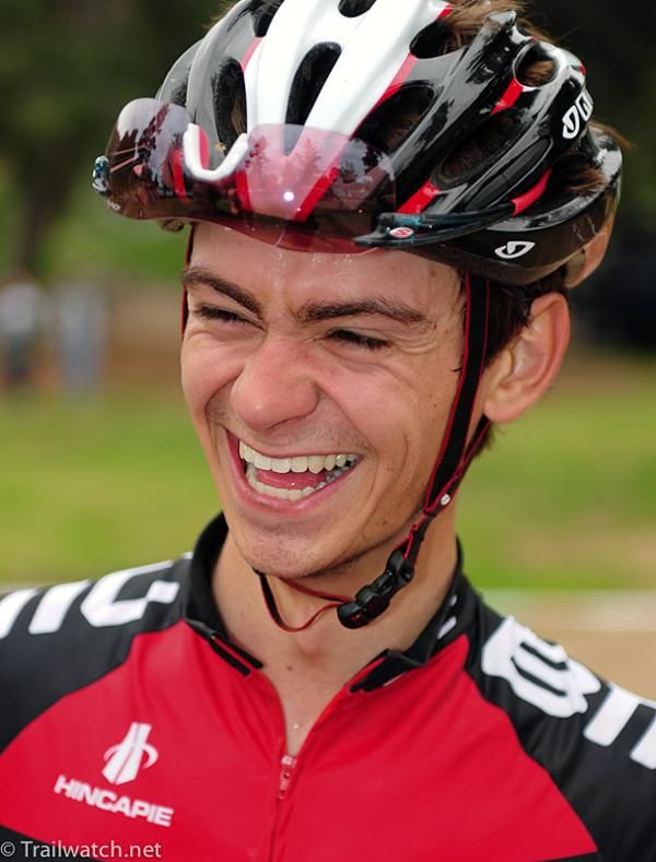 Stephen Ettinger (BMC) was elated with his third place finish.