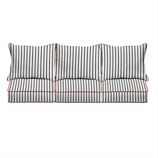 Striped replacement outdoor sofa cushions