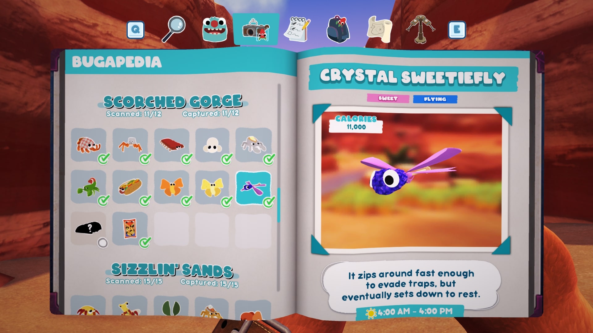 Bugsnax Bugapedia: Crystal Sweetiefly