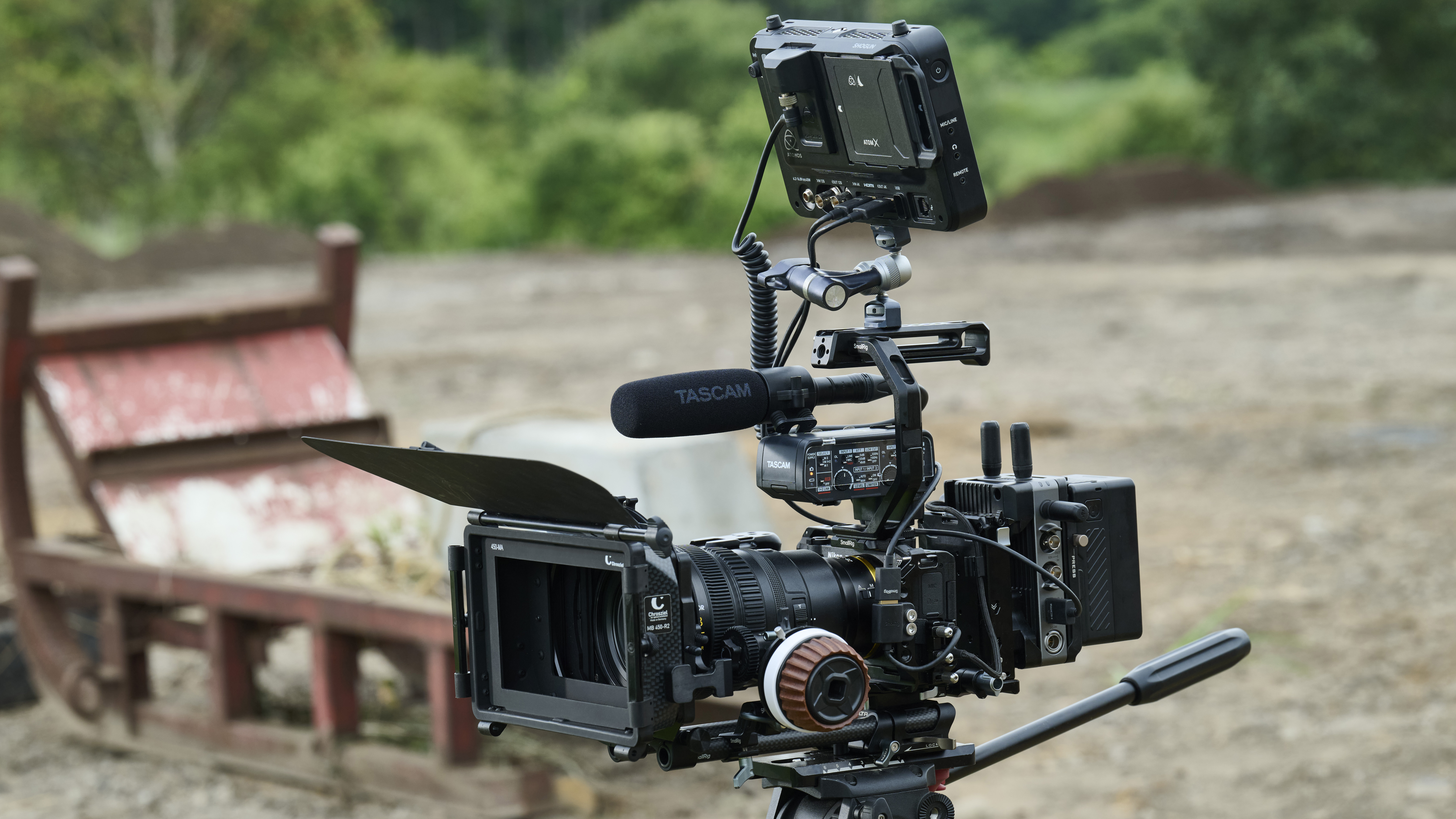 Nikon ZR on rig with various accessories