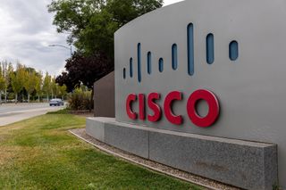 Cisco logo on a sign in in San Jose, California, US, on Monday, Aug. 14, 2023