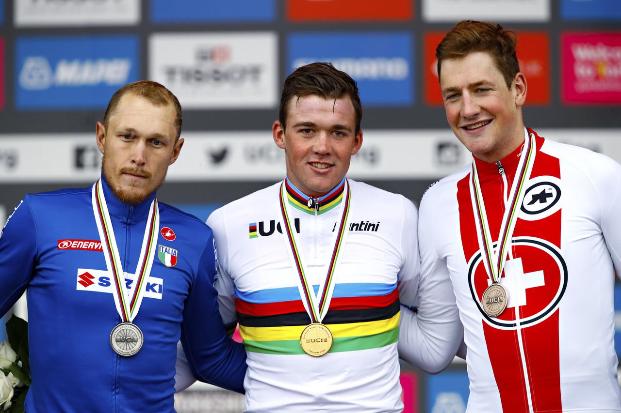 Matteo Trentin, Mads Pedersen and Stefan K&uuml;ng