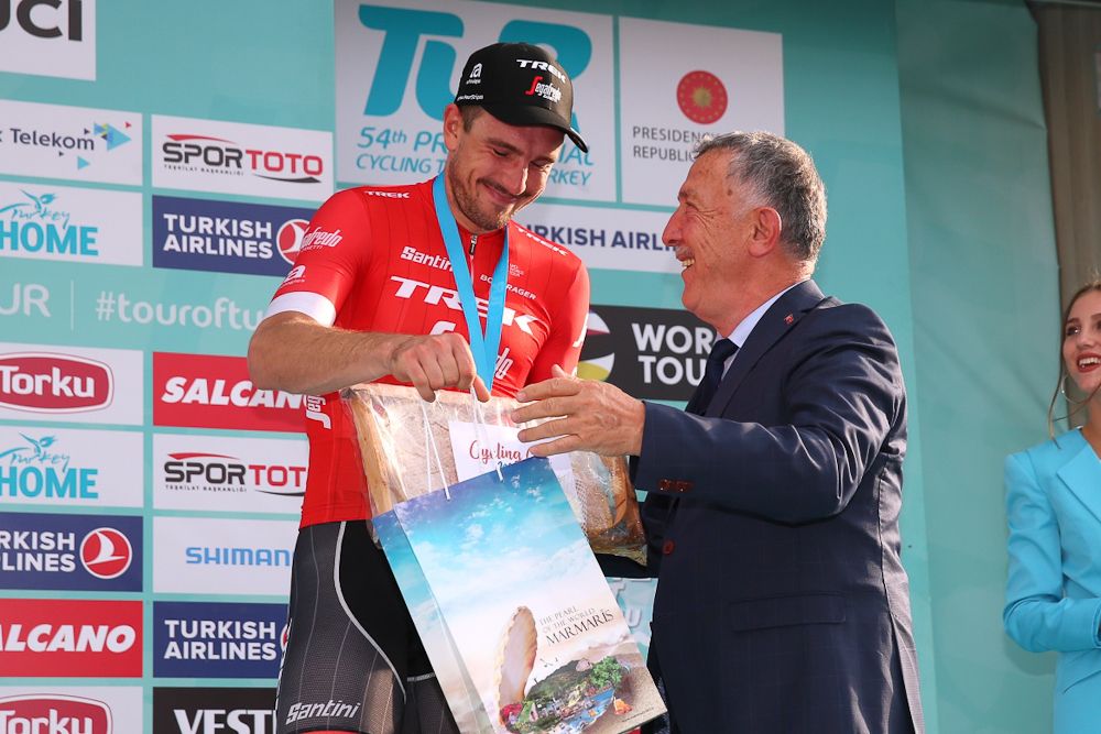 John Degenkolb on the Tour of Turley podium for third on stage 3