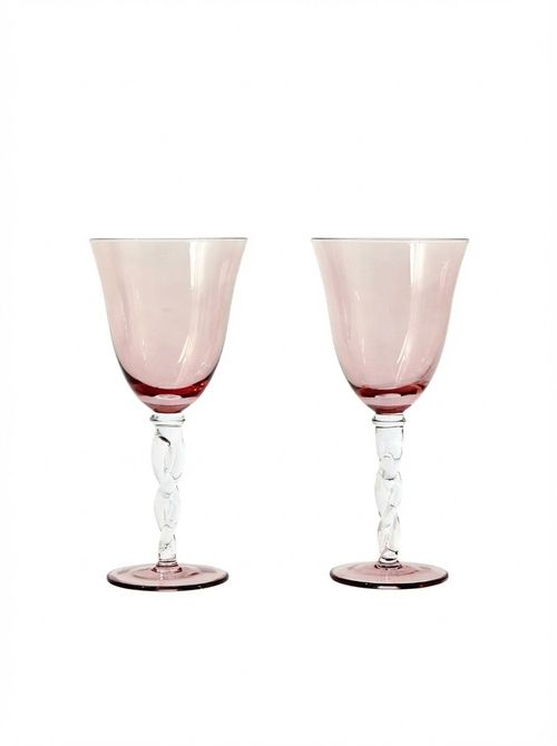 Bijou Pink Wine Glasses Set of Two&nbsp;
