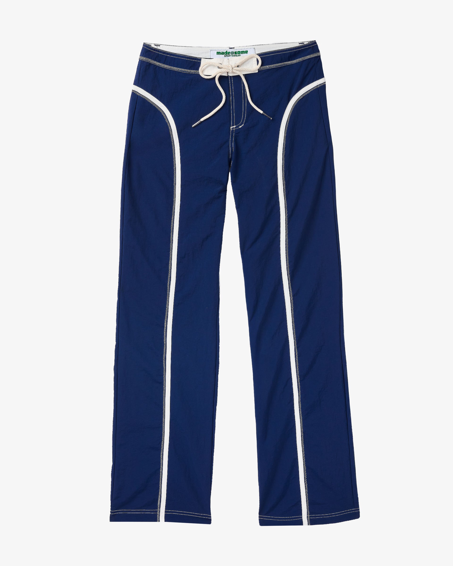 Navy and White Made Some Nylon Pants - 0