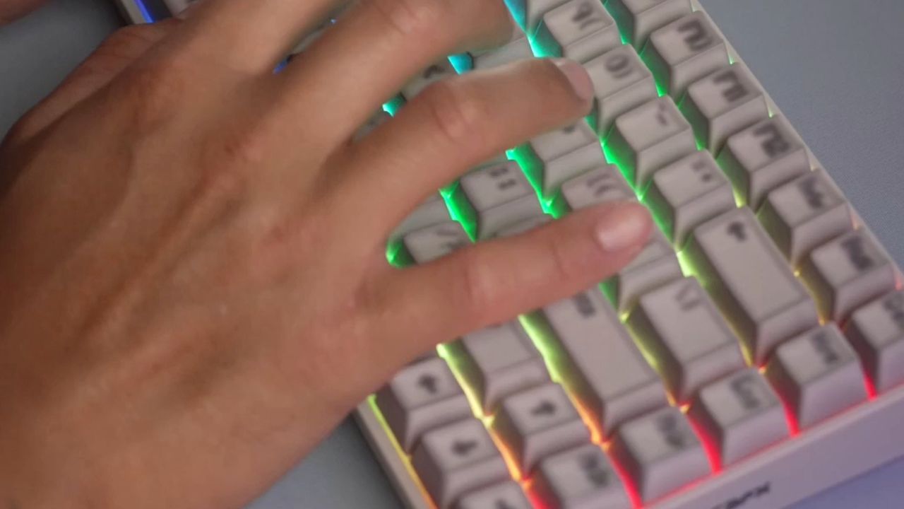Higround Basecamp 75+ keyboard with retro blurry low-res keycaps
