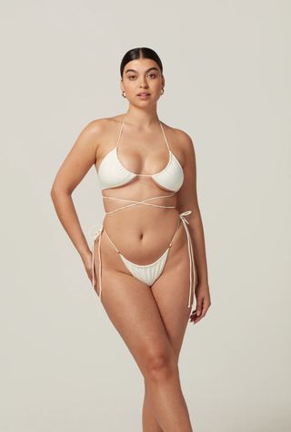 White wraparound bikini