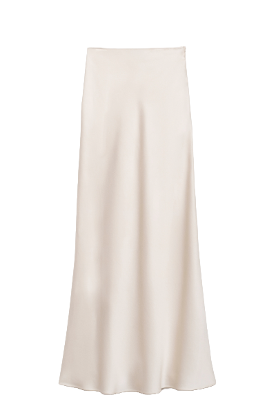 MANGO, Satin Maxi-Skirt 