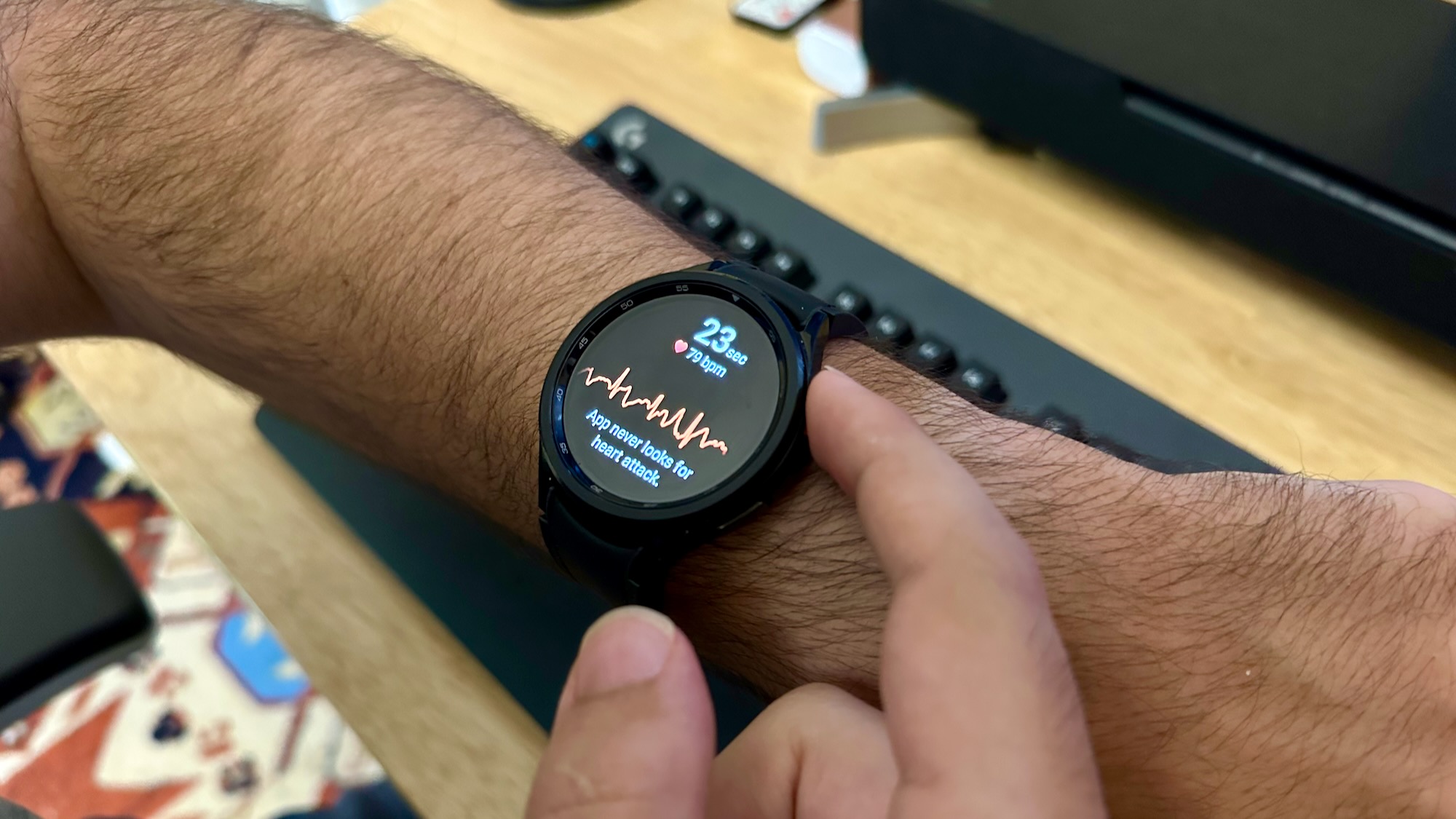 The ECG test on the Samsung Galaxy Watch 6 Classic