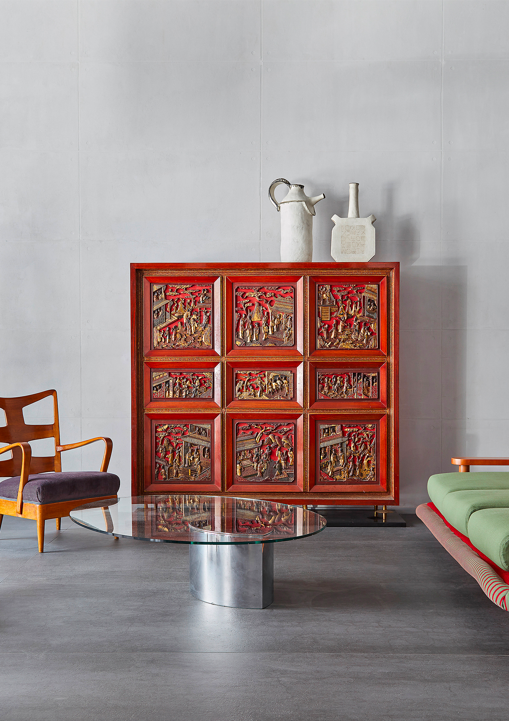 Red cabinet by Osvaldo Borsani, from TEFAF