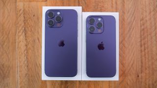 A photo of the iPhone 14 Pro Max and iPhone 14 Pro