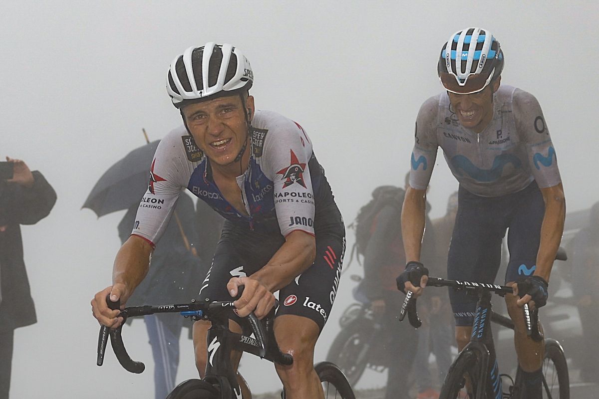 Vuelta Espana 2022 - 77th edition - 6th stage - Bilbao - Pico Jano 181,2 km - 25/08/2022 - Remco Evenepoel (BEL - Quick-Step Alpha Vinyl Team) - photo Rafa Gomez/SprintCyclingAgencyÂ©2022