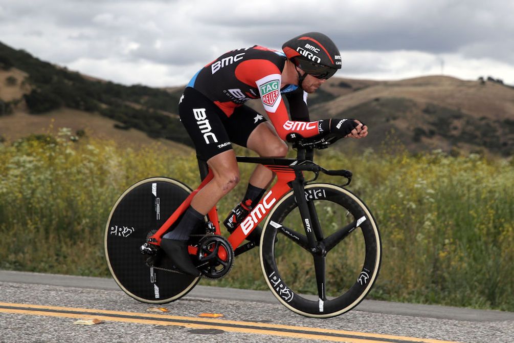 BMC's Patrick Bevin rode to second place on stage 4 of the 2018 Tour of California, finishing seven seconds off the pace