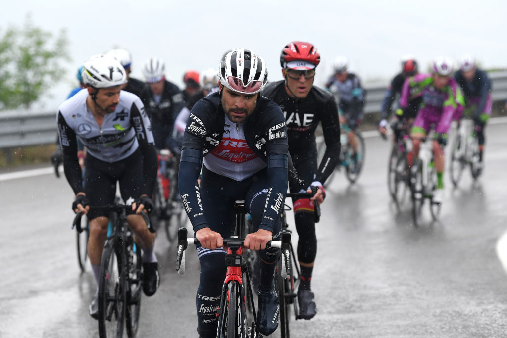 SESTOLA ITALY MAY 11 Jacopo Mosca of Italy and Team Trek Segafredo in the Breakaway during the 104th Giro dItalia 2021 Stage 4 a 187km stage from Piacenza to Sestola 1020m girodiitalia Giro UCIworldtour on May 11 2021 in Sestola Italy Photo by Tim de WaeleGetty Images