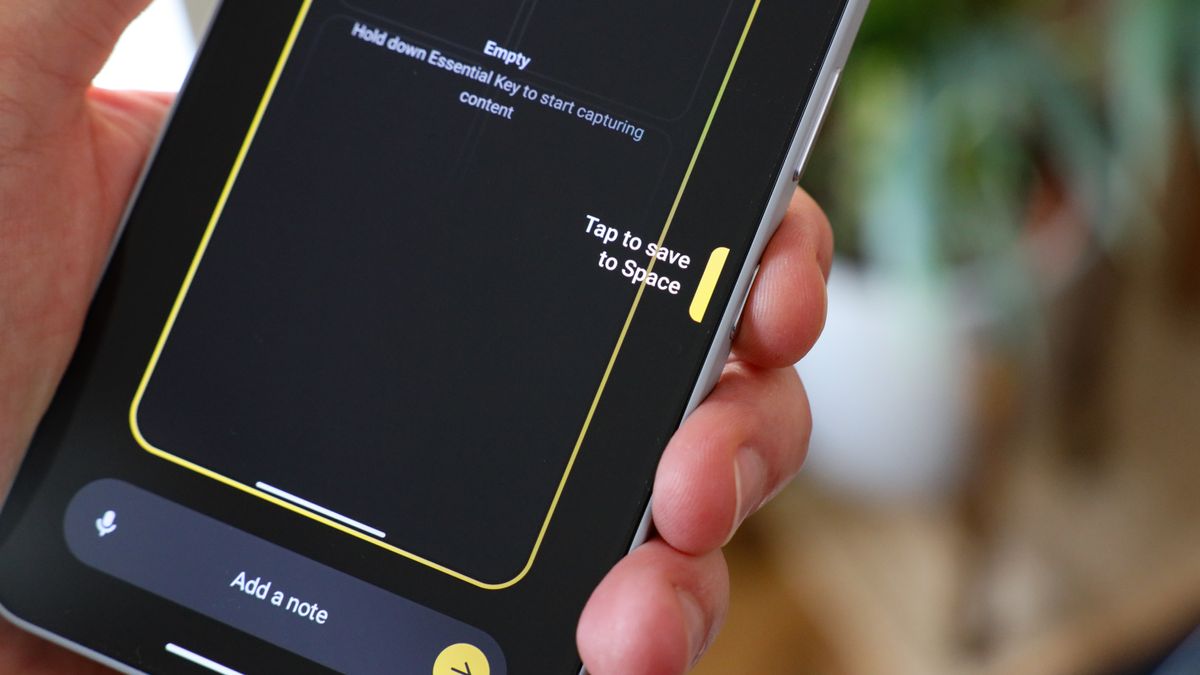 Nothing (3a) Pro Essential Button after being pushed and opening the app