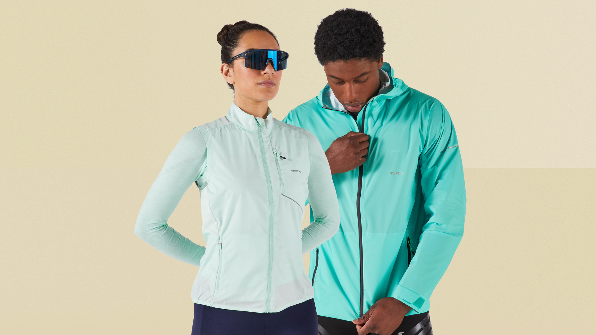 Decathlon AW25 running gear worn by models