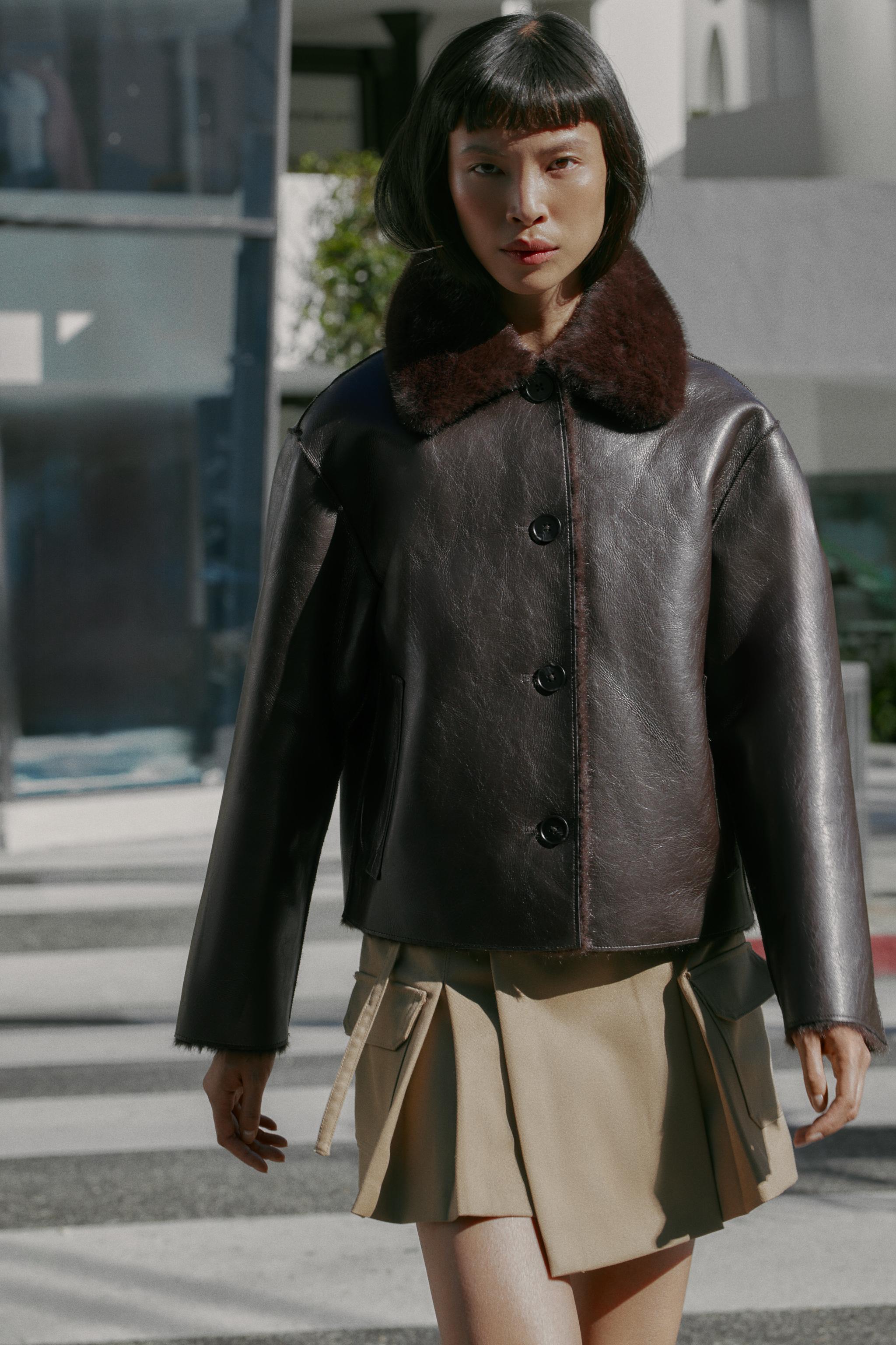 Reversible Double-Faced Faux Leather Jacket