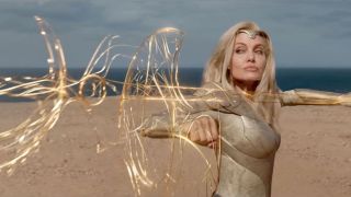 Angelina Jolie as Thena using her powers in Marvel's Eternals