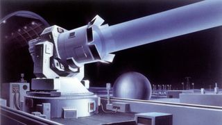 Artist's conception of a Soviet space laser