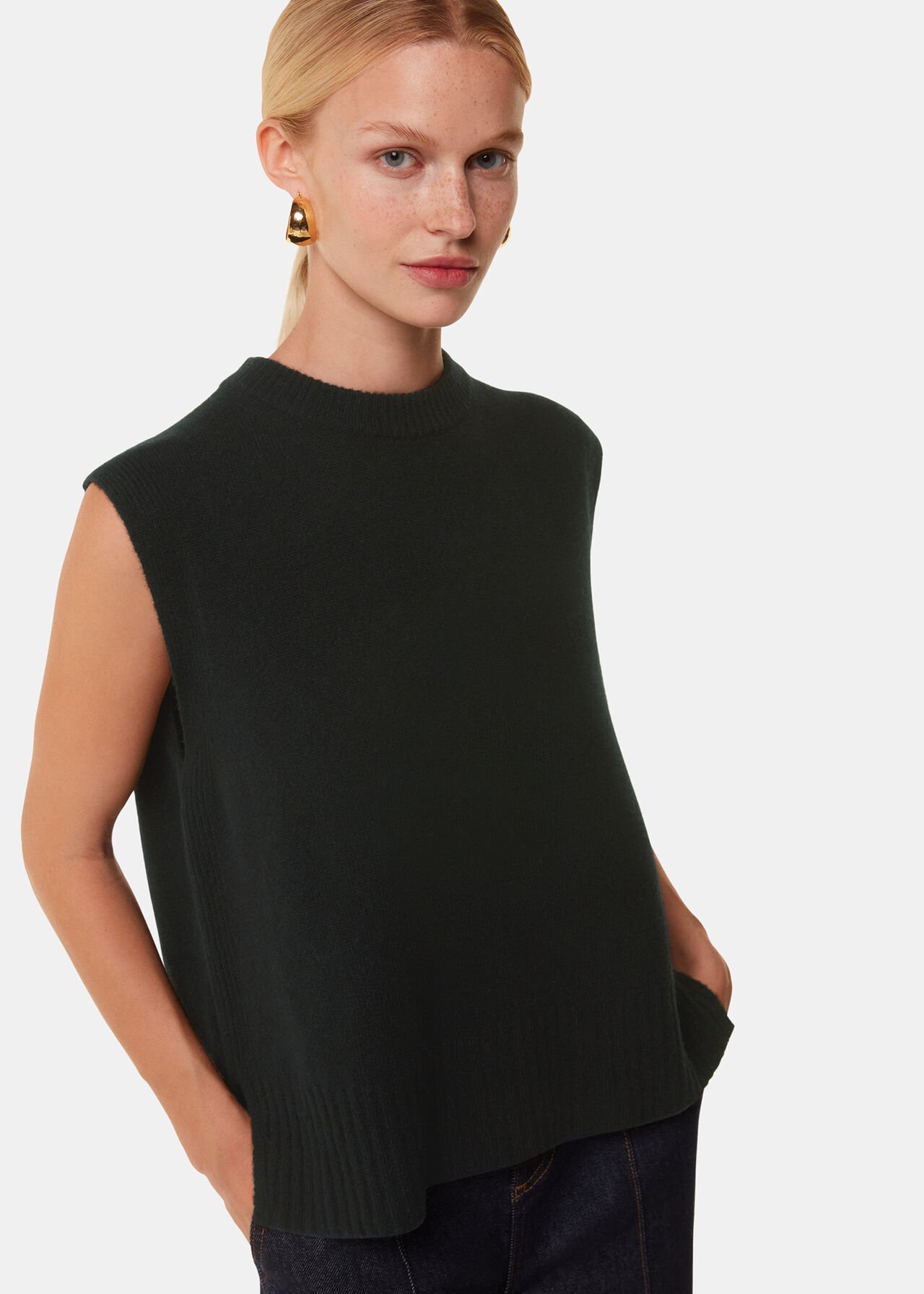 Black Wool Sleeveless Tank
