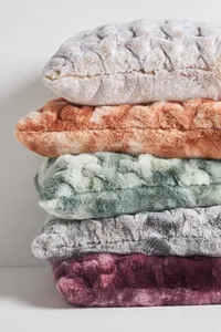 Anthropologie Luxe Sculpted Faux-Fur Pillow