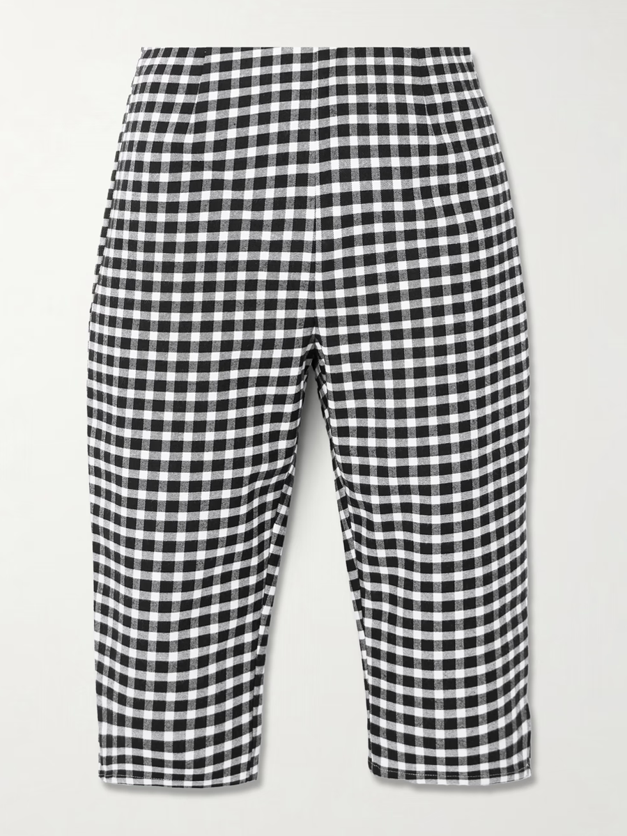 Chiara Cropped Checked Cotton-Blend Capri Pants