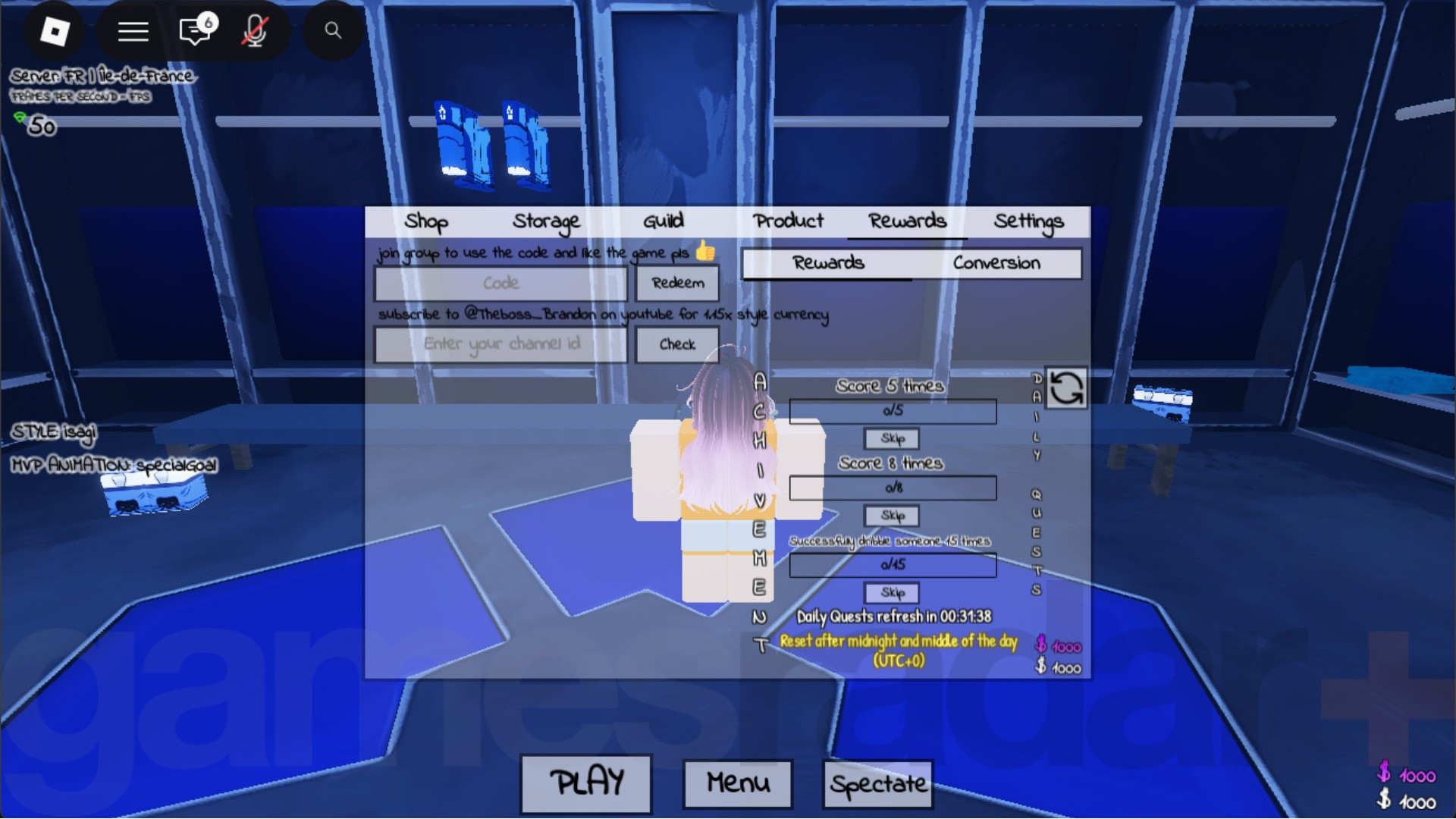 The menu for redeeming Azure Latch codes in-game.