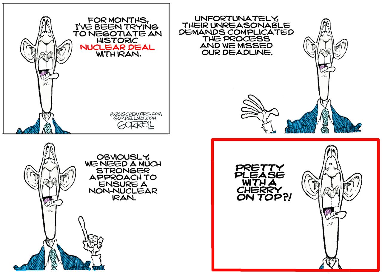 Obama cartoon World Iran Nuclear Deal