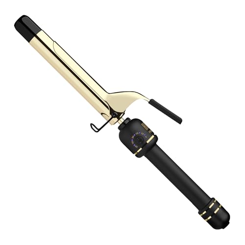 Hot Tools 24k Gold Professional 1" Extended Barrel Curling Iron With Clamp for Bouncy Curls - 24k Gold Technology for Long-Lasting Results & Longer Barrel for Easy Styling