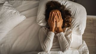 Woman struggles after a bad sleep