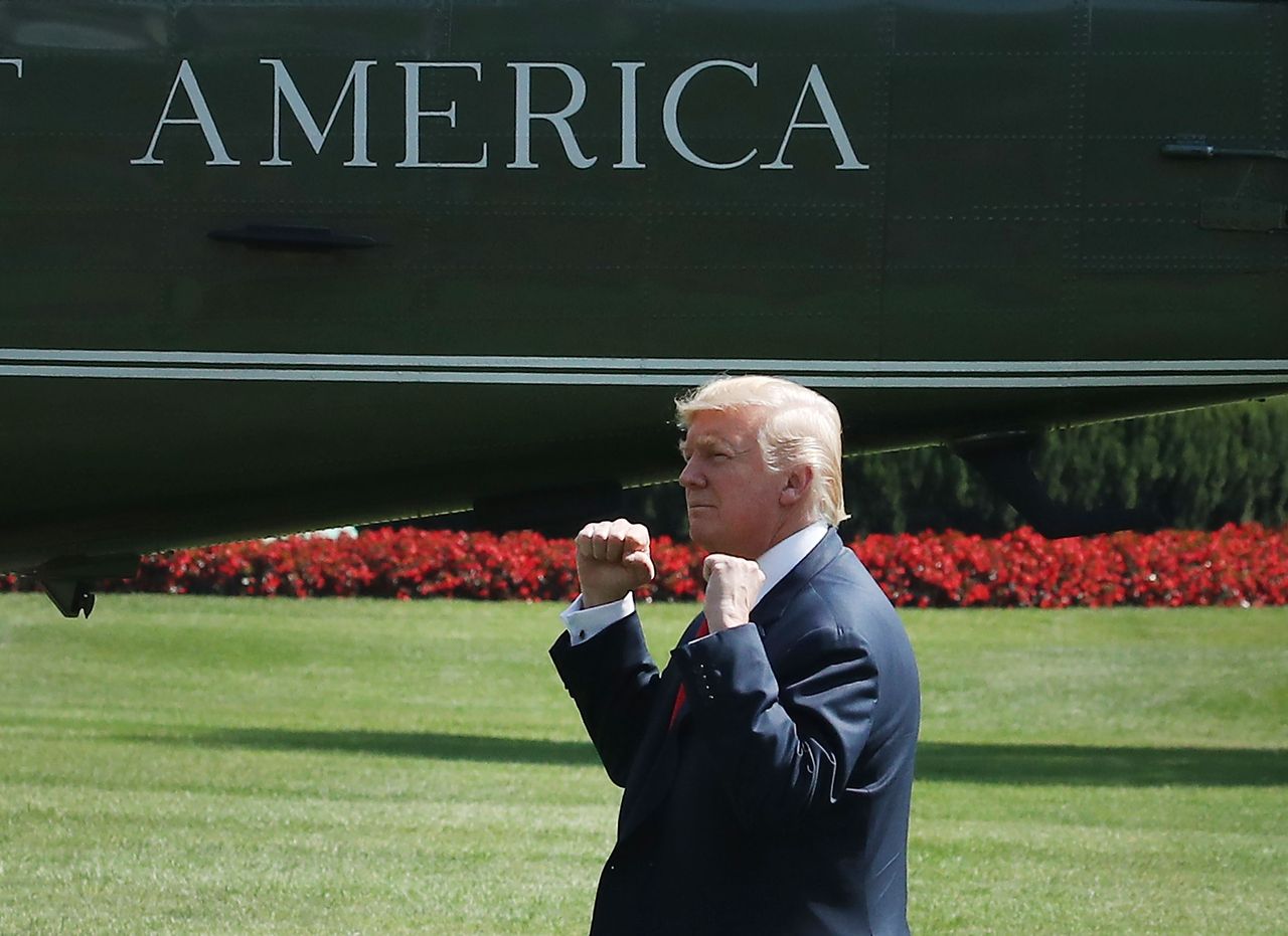 President Trump outside Marine One