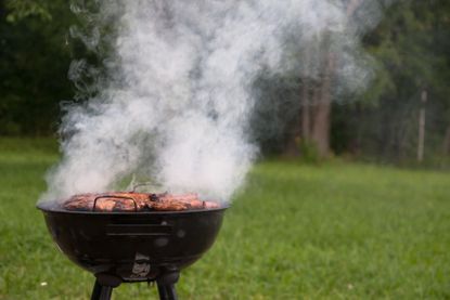 bbq smoking in garden