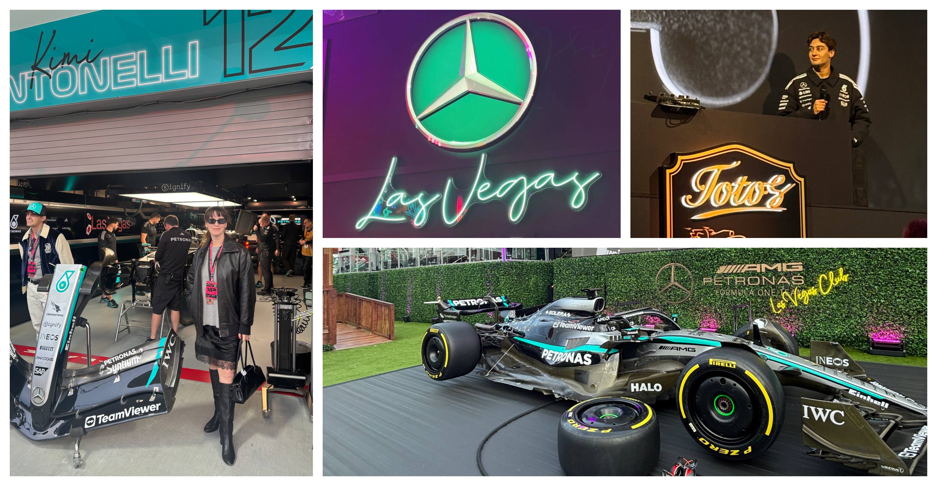 Halie LeSavage attending the Formula 1 Las Vegas Grand Prix with Marriott Bonvoy and Mercedes
