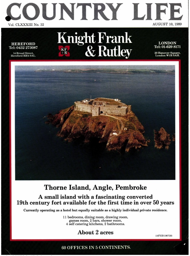 Thorne Island as it appeared in Country Life when for sale in 1989