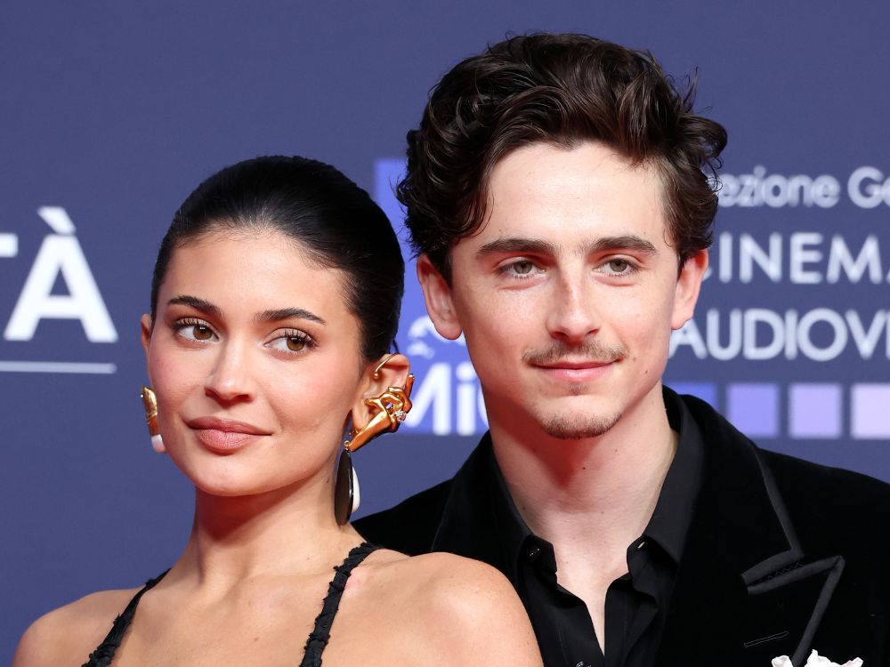 Kylie Jenner and Timothée Chalamet attend the 70th David Di Donatello red carpet