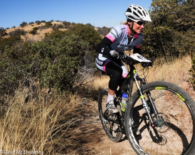 Liz Vito (Faster Performance Center) riding her last lap of the marathon