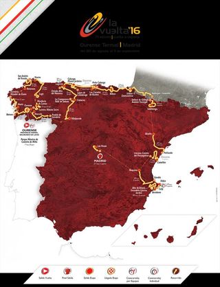 Vuelta a Espana 2016 race route map