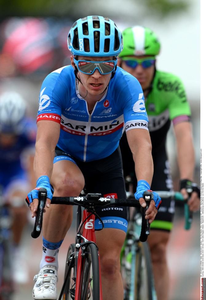 Tom Jelte Slagter (Garmin Sharp) crosses the line