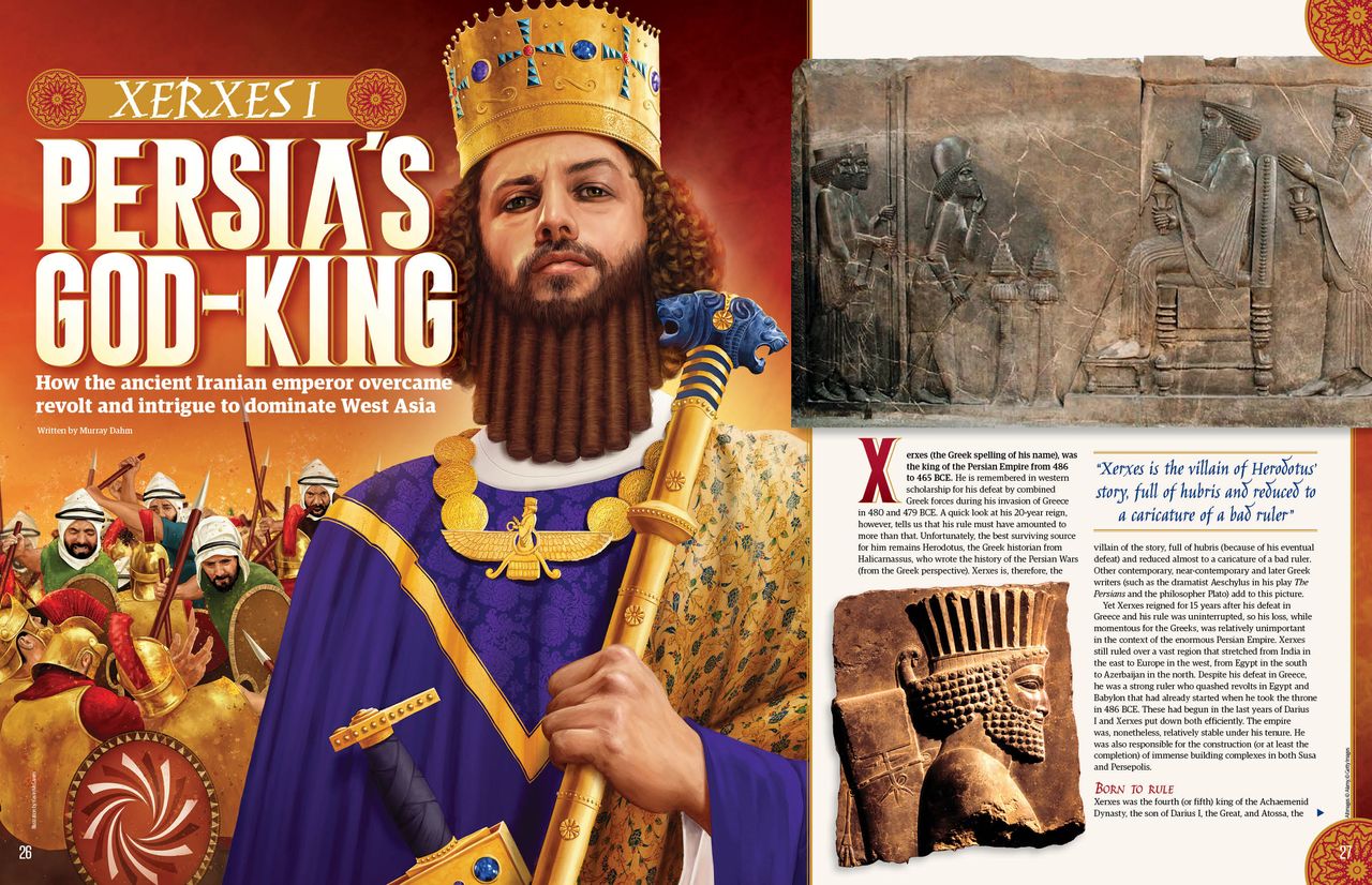 Xerxes I feature spread, All About History 125