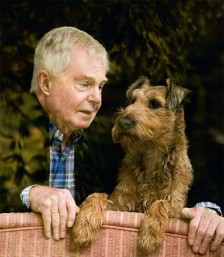 Derek Jacobi and Irish Terrier