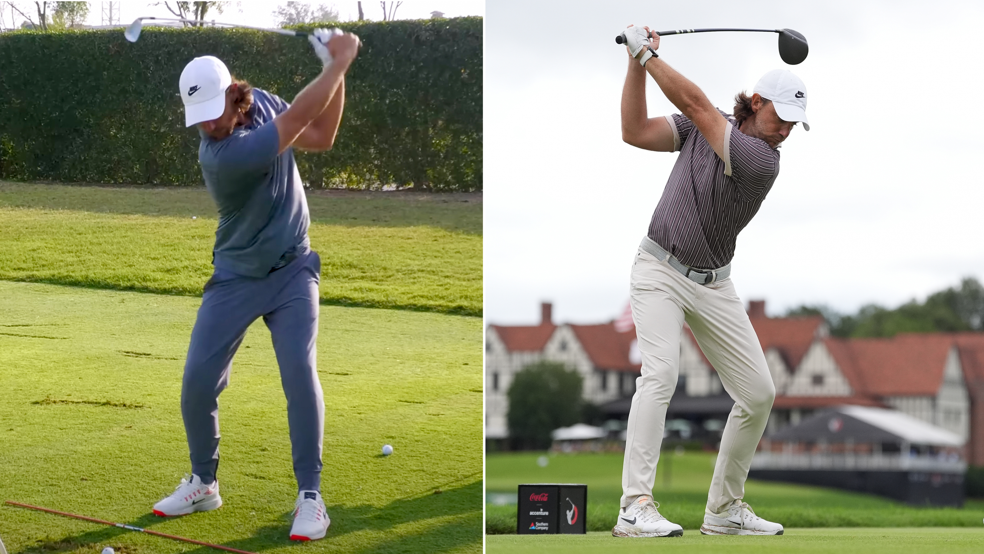 Photo of Tommy Fleetwood swinging left and right handed