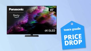 Panasonic 65-inch Z85 with a Tom's Guide deal badge attached